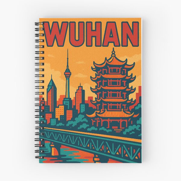 Item preview, Wuhan Travel Poster in Retro Pop Art Style | Colorful Cityscape Illustration | Bold Vintage China Art | Urban Skyline with Graphic Design | Nostalgic City Travel Aesthetic designed and sold by PaintedPixels01.