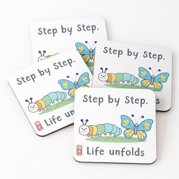 Item preview, Step by Step: Life Unfolds  | Motivational Growth Mindset  | Cute Caterpillar Butterfly Art | Inspirational Gift designed and sold by 50ファイターJP.