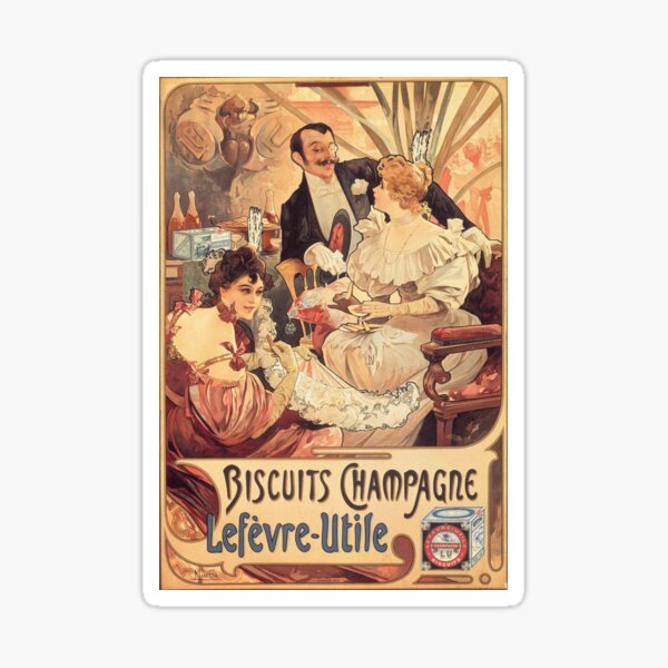 Aperçu de l'œuvre Alphonse Mucha - Biscuits Champagne Lefèvre-Utile, 1896 créée et vendue par RickE.