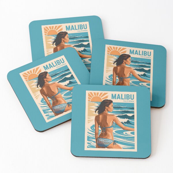 Item preview, A Vintage Illustration of Malibu - California  designed and sold by GoodOldVintage.