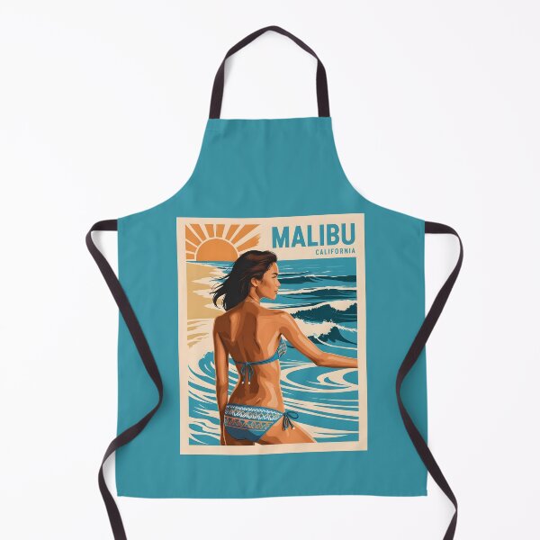 Item preview, A Vintage Illustration of Malibu - California designed and sold by GoodOldVintage.