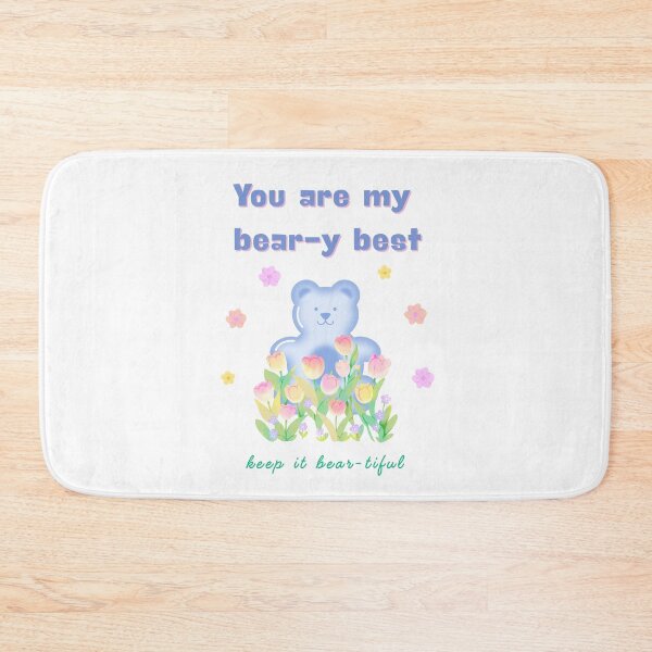Item preview, You Are My Bear-y Best – Cute Teddy with Flowers designed and sold by mintmono-studio.