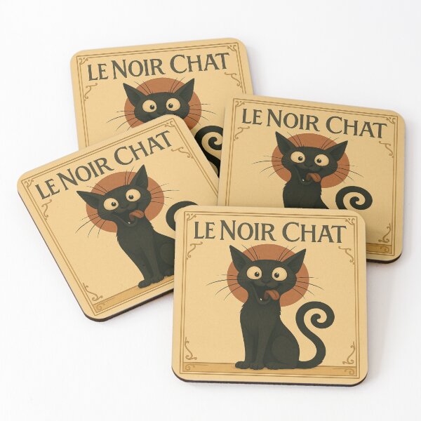 Item preview, Vintage Black Cat Poster - Le Noir Chat designed and sold by memememescat.