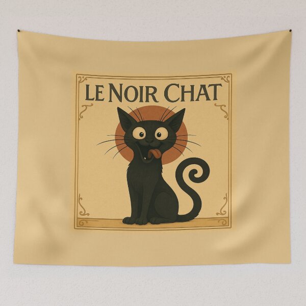 Item preview, Vintage Black Cat Poster - Le Noir Chat designed and sold by memememescat.