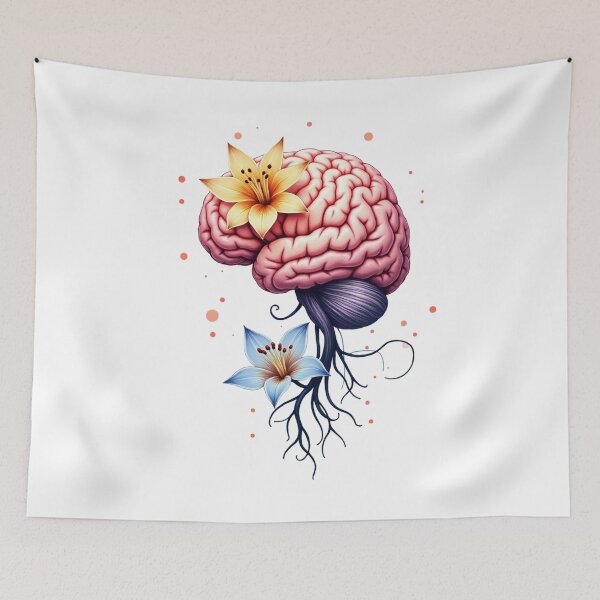 Item preview, Floral Brain Anatomy – Botanical Neuroscience Art Tee designed and sold by medicalzone.