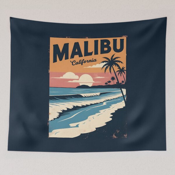 Item preview, A Vintage Illustration of Malibu - California  designed and sold by GoodOldVintage.