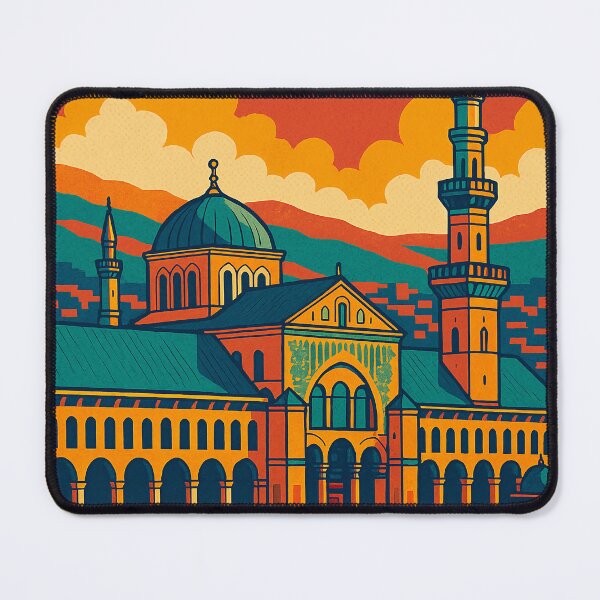 Item preview, Retro Pop Art Travel Poster of Damascus | Colorful Vintage Cityscape Illustration | Historic Landmark Highlight | Nostalgic Middle Eastern Travel Art designed and sold by PaintedPixels01.