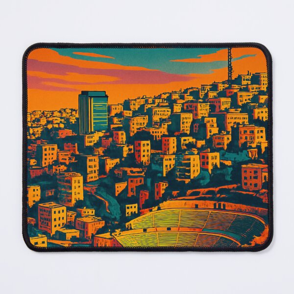 Item preview, Retro Pop Art Travel Poster of Amman | Vibrant Digital Cityscape Illustration | Nostalgic Middle Eastern Urban Design | Colorful Tourist Destination Art | Bold Cultural Landmark designed and sold by PaintedPixels01.