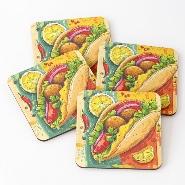 Item preview, Vibrant Falafel Wrap Brimming with Fresh Veggies, Zesty Lemon, and Spicy Chili Peppers designed and sold by OlfactoART Studio.