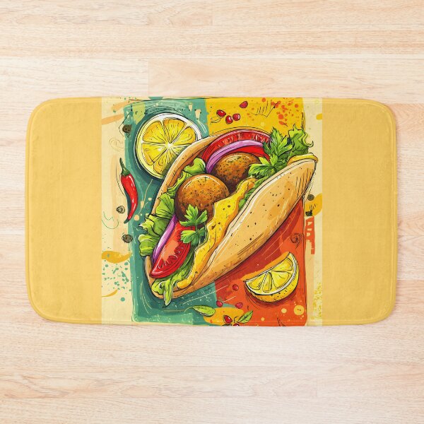 Item preview, Vibrant Falafel Wrap Brimming with Fresh Veggies, Zesty Lemon, and Spicy Chili Peppers designed and sold by OlfactoART Studio.