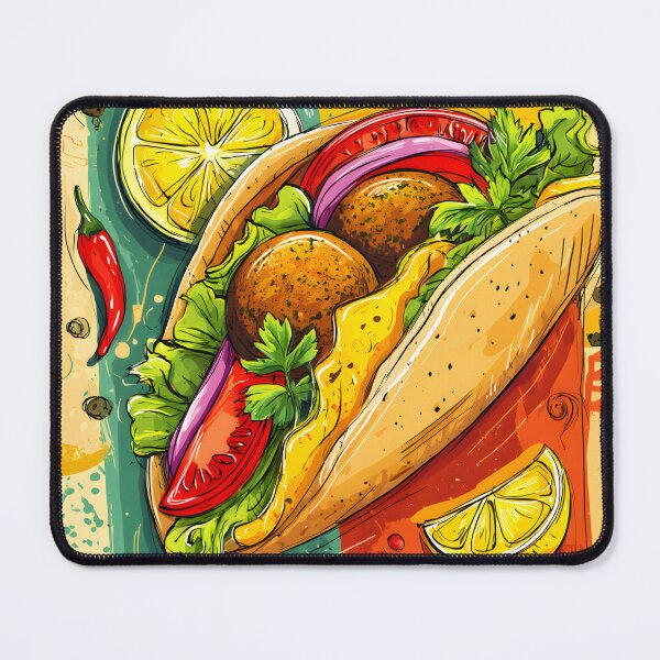 Item preview, Vibrant Falafel Wrap Brimming with Fresh Veggies, Zesty Lemon, and Spicy Chili Peppers designed and sold by OlfactoART Studio.