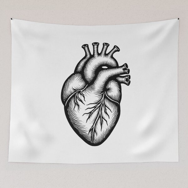 Item preview, Heart Anatomy in Line Art – Vintage Anatomical Tee designed and sold by medicalzone.