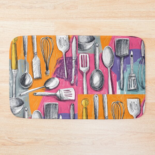 Item preview, Kitchen Utensils Collection - Playful Spoons, Spatulas, and Whisk in Bold, Vibrant Colors designed and sold by OlfactoART Studio.