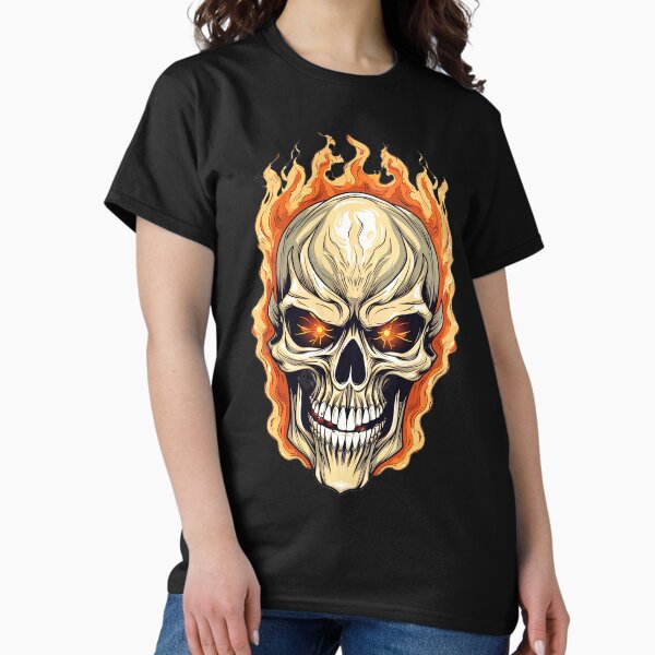 Aperçu de l'œuvre Rockers et fans de crânes enflammés créée et vendue par SpookshowDesign.