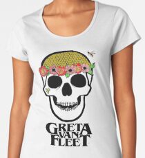 Greta van fleet flower power skull Women's Premium T-Shirt
