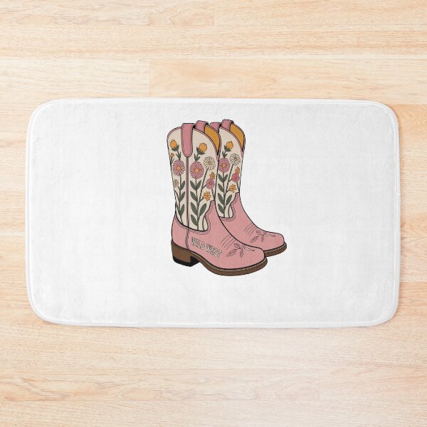 Item preview, "Wild West Floral Cowboy Boots - Cute Western Sticker" designed and sold by stylishsketcher.