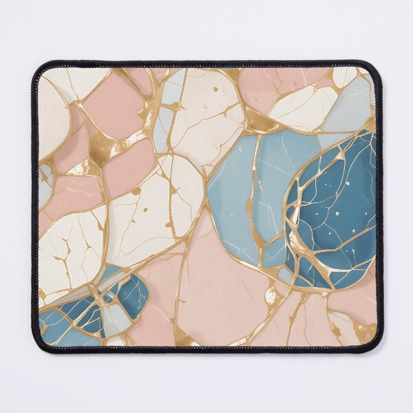 Item preview, Pastel Kintsugi Elegance – Seamless Abstract Pattern with Golden Cracks designed and sold by Dino-Lune.