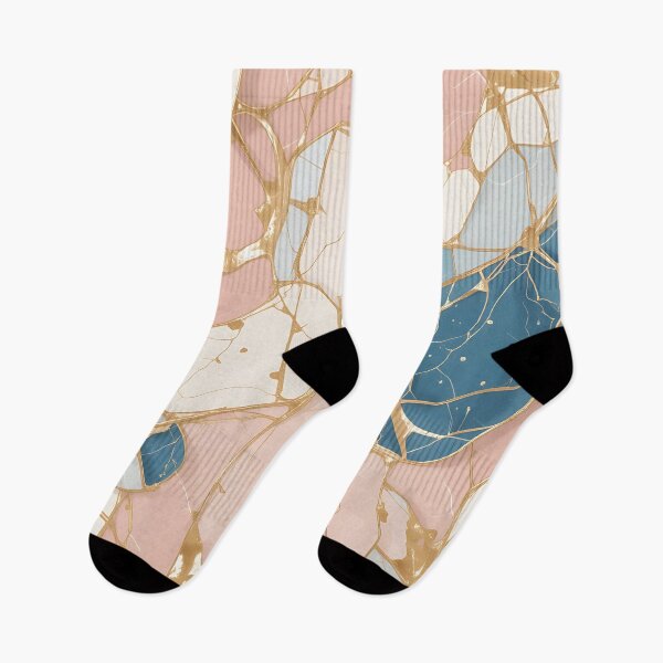 Item preview, Pastel Kintsugi Elegance – Seamless Abstract Pattern with Golden Cracks designed and sold by Dino-Lune.