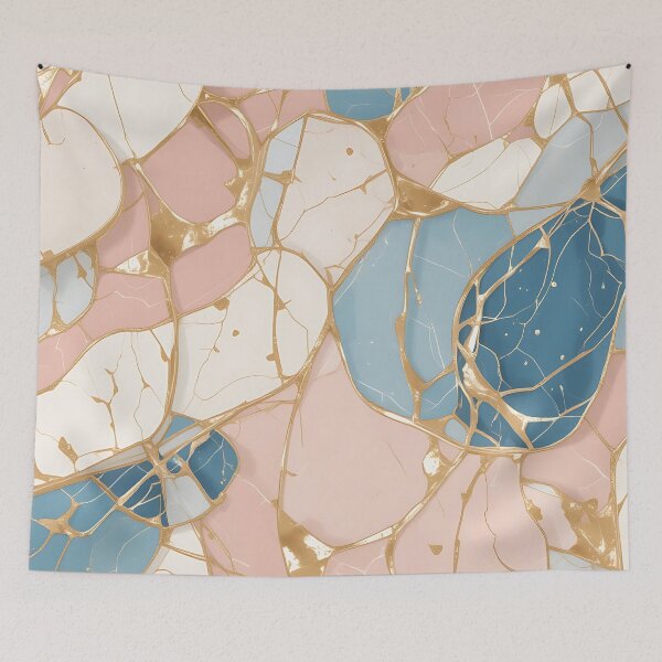 Item preview, Pastel Kintsugi Elegance – Seamless Abstract Pattern with Golden Cracks designed and sold by Dino-Lune.