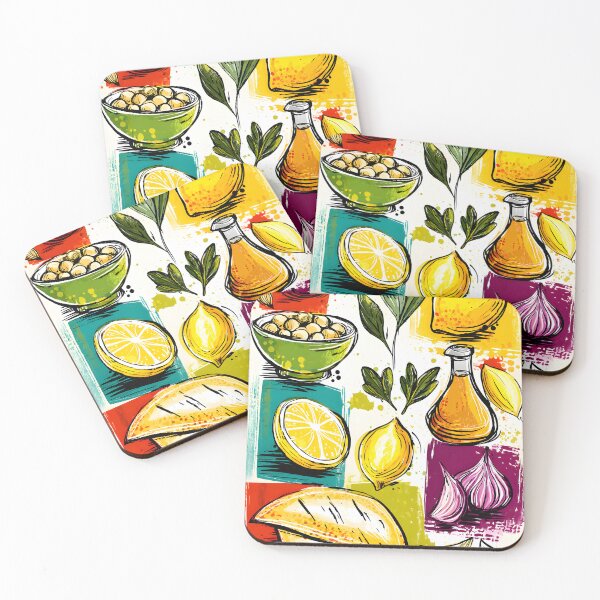 Item preview, Hummus Recipe Ingredients Come Alive - Vibrant Kitchen Elements Featuring Chickpeas Lemons Garlic designed and sold by OlfactoART Studio.