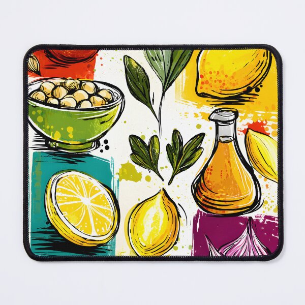 Item preview, Hummus Recipe Ingredients Come Alive - Vibrant Kitchen Elements Featuring Chickpeas Lemons Garlic designed and sold by OlfactoART Studio.