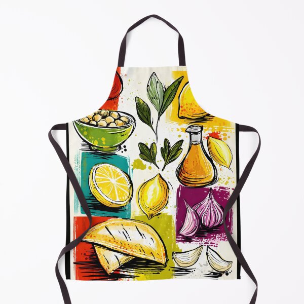 Item preview, Hummus Recipe Ingredients Come Alive - Vibrant Kitchen Elements Featuring Chickpeas Lemons Garlic designed and sold by OlfactoART Studio.