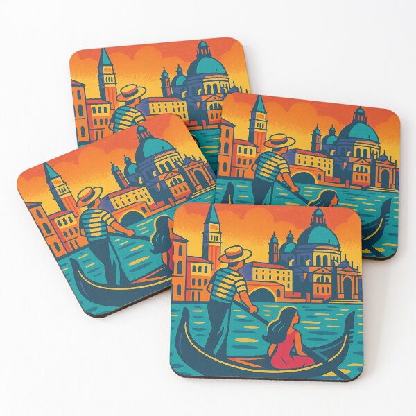 Item preview, Venice Retro Pop Art Travel Poster | Colorful Vintage Italian Cityscape | Iconic Canals and Gondolas Illustration | Bold Graphic Venice Landmark Art designed and sold by PaintedPixels01.