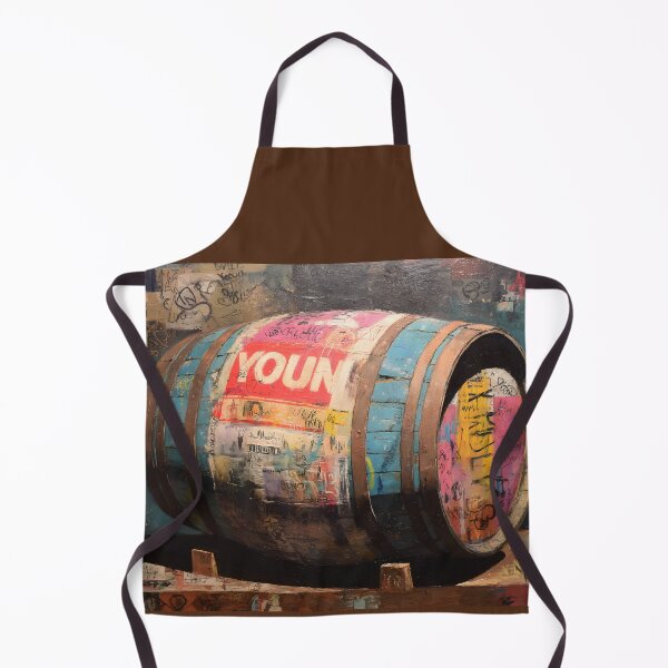 Item preview, Striking Fusion of Tradition and Urban Art: Vibrant Whisky Barrel Graffiti Abstract Street Art- Bold Colors and Artistic Tags designed and sold by OlfactoART Studio.