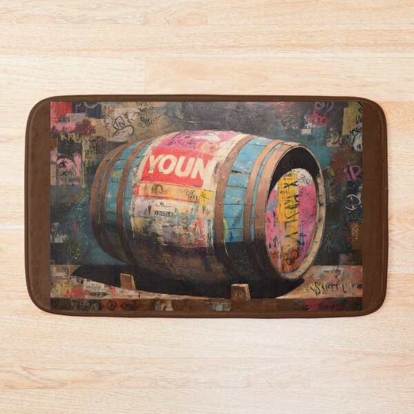 Item preview, Striking Fusion of Tradition and Urban Art: Vibrant Whisky Barrel Graffiti Abstract Street Art- Bold Colors and Artistic Tags designed and sold by OlfactoART Studio.