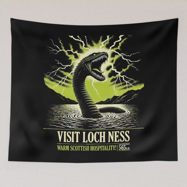 Item preview, Visit Loch Ness – Retro Horror Style Scottish Monster Tourism Design designed and sold by Victor Shadehorn.