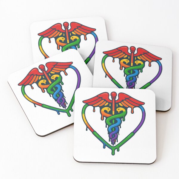 Item preview, Rainbow Caduceus Pride Drip designed and sold by catthemedic.