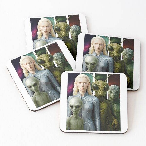 Item preview, Four Alien Species - Grays, Nordics, Insectoids, and Reptilians designed and sold by NatIntrovertSoc.