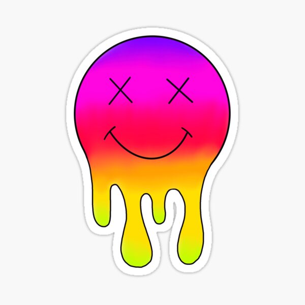 Item preview, Melting colorful smiley face designed and sold by Onehappyhook.