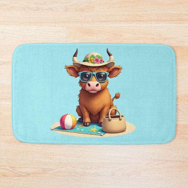 Item preview, Cute Funny Highland Cow at the Beach Design designed and sold by Grade A Gifts.