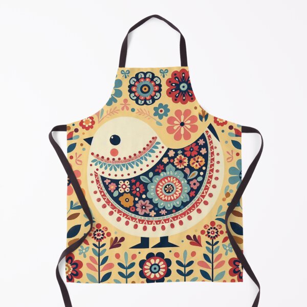 Item preview, Scandinavian Folk Art Chick by heidiannemorris ©️ designed and sold by FOLK ART FUSION by heidiannemorris.