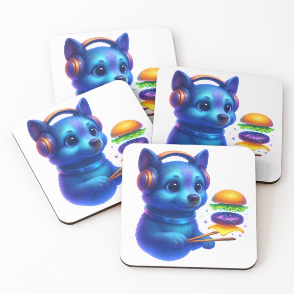 Item preview, Cosmic Alien Dog with Floating Space Burger designed and sold by WolfPixelRo.
