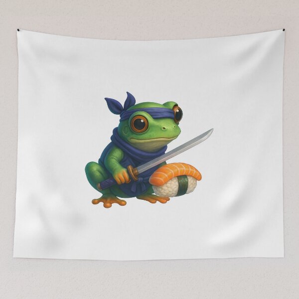 Item preview, Ninja Frog with Sushi Katana designed and sold by WolfPixelRo.