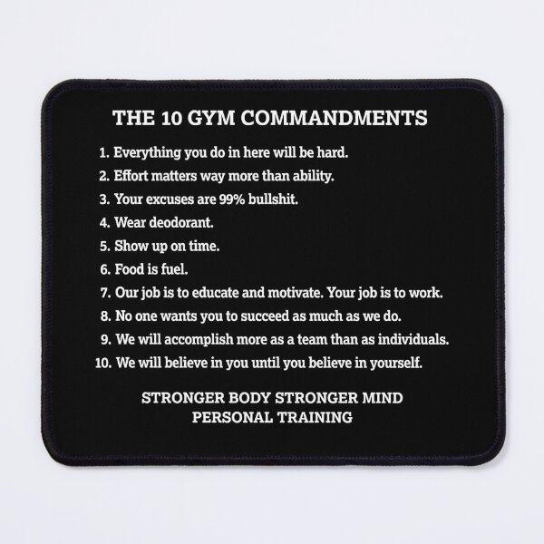 Item preview, The 10 Gym Commandments - Stronger Body Stronger Mind designed and sold by SBSM-Training.