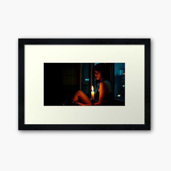 Item preview, Flicker of Hope: Woman waits in the dark designed and sold by jtees2025.