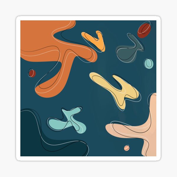 Item preview, Darker Teal and orange bubble print designed and sold by amybee349.