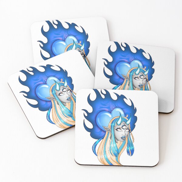 Item preview, Blue Fire Demon Girl designed and sold by RubyEggRollzArt.