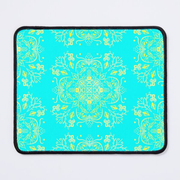 Item preview, teal and yellow mandala designed and sold by MamasNatureArt.