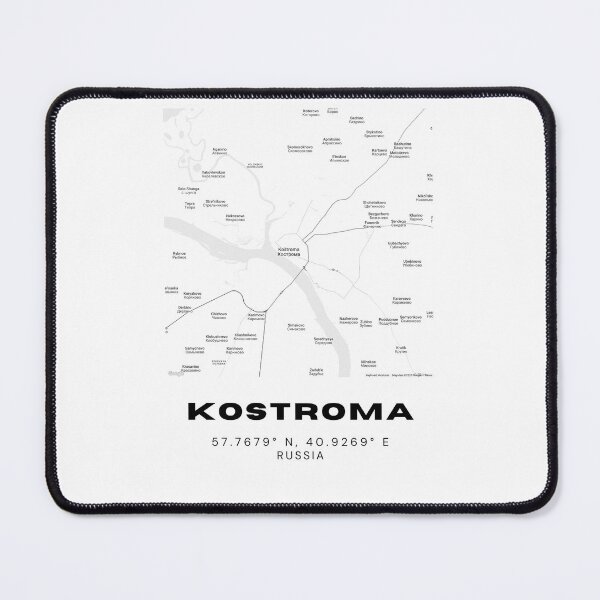 Item preview, Kostroma Russia Map – Monochrome Minimalist Poster designed and sold by RM-Journey.