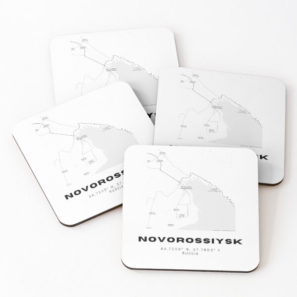 Item preview, Novorossiysk Map – Russia Port City in Monochrome Design designed and sold by RM-Journey.