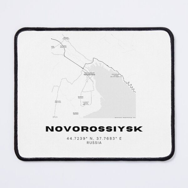 Item preview, Novorossiysk Map – Russia Port City in Monochrome Design designed and sold by RM-Journey.