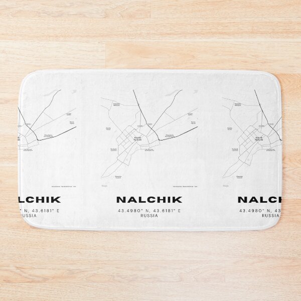 Item preview, Nalchik Map – Black and White City Poster of Russia designed and sold by RM-Journey.