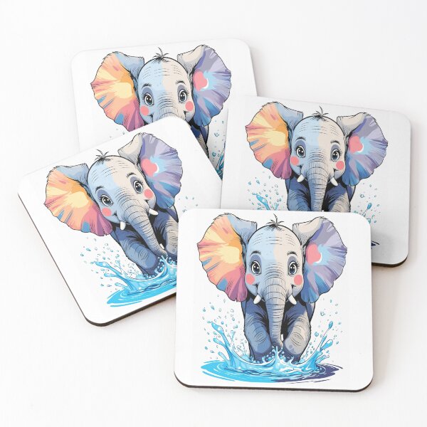 Item preview, Colorful little elephant designed and sold by saly55887.