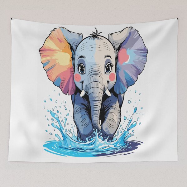 Item preview, Colorful little elephant designed and sold by saly55887.