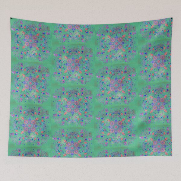 Item preview, Green, orange and blue mandala designed and sold by MamasNatureArt.