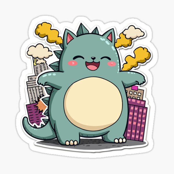 Item preview, Chubby Catzilla | Kawaii Monster City Crash designed and sold by NovaProArt.